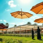 تركيب مظلات وسواتر عسير