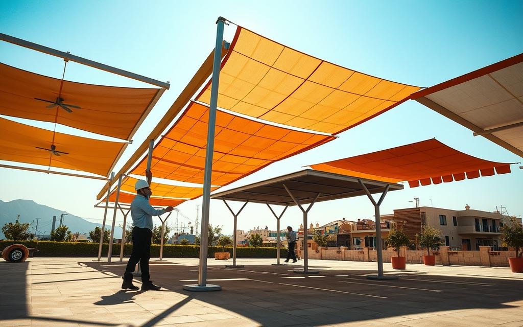 مظلات وسواتر فى ابها