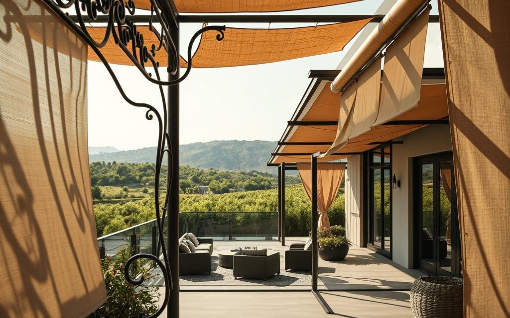 تركيب مظلات وسواتر فى خميس مشيط